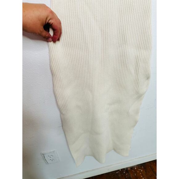 DEREK LAM 10 CROSBY x RTR White Knit Ribbed Crochet Knit Midi Dress Size XS - Picture 7 of 16